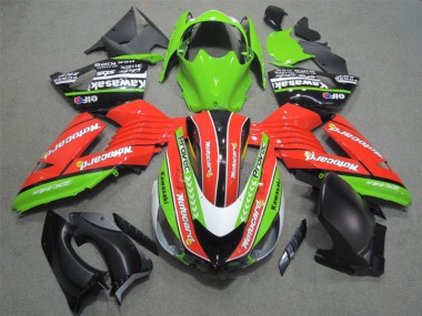 Rot Grün Motocard ZX14R ZZR 1400 2006-2011 Verkleidungen