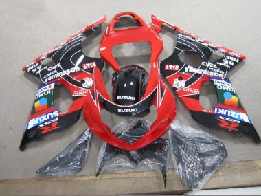 Rot Schwarz Denso GSXR 1000 K1 2000-2002 Verkleidungen