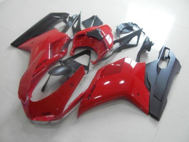 Rot Schwarz Ducati 848 1098 1198 2007-2014 Verkleidungen