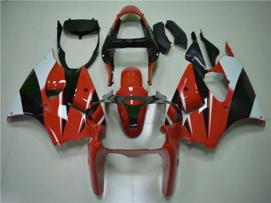 Rot Schwarz Weiß ZX6R 2000-2002 Verkleidungen