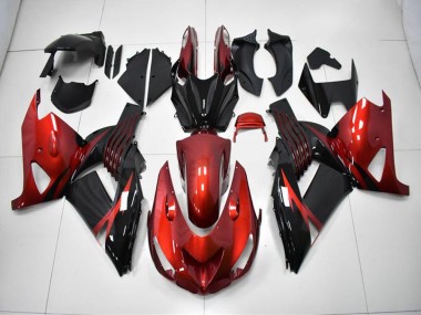 Rot Schwarz ZX14R ZZR 1400 2006-2011 Verkleidungen