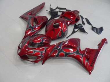 Rot Silber Flamme CBR 1000 RR 2006-2007 Verkleidungen