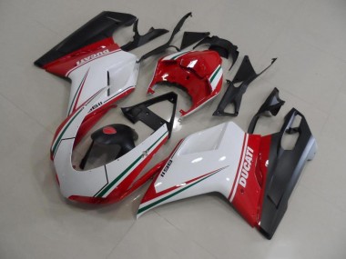 Rot Weiß Ducati 848 1098 1198 2007-2014 Vollverkleidung