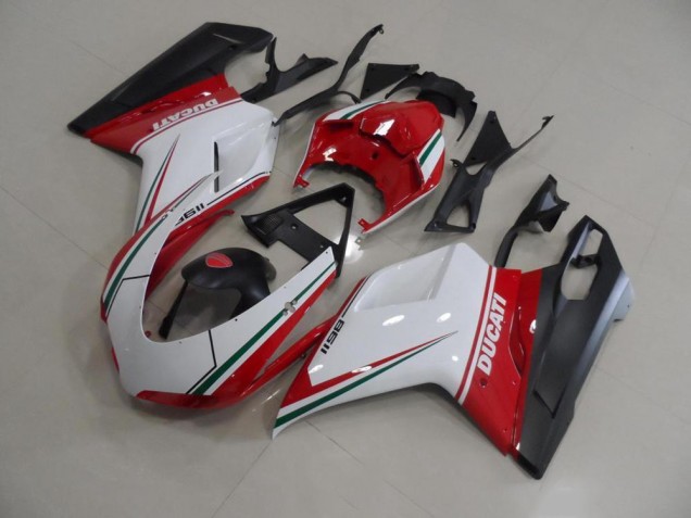 Rot Weiß Ducati 848 1098 1198 2007-2014 Vollverkleidung Rot Weiß Ducati 848 1098 1198 2007-2014 Vollverkleidung