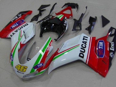 Rot Weiß Gelb 46 Ducati 848 1098 1198 2007-2014 Verkleidungen