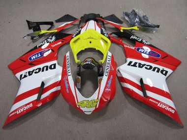 Rot Weiß Generali 46 Ducati 1098 848 2007-2014 Verkleidungen