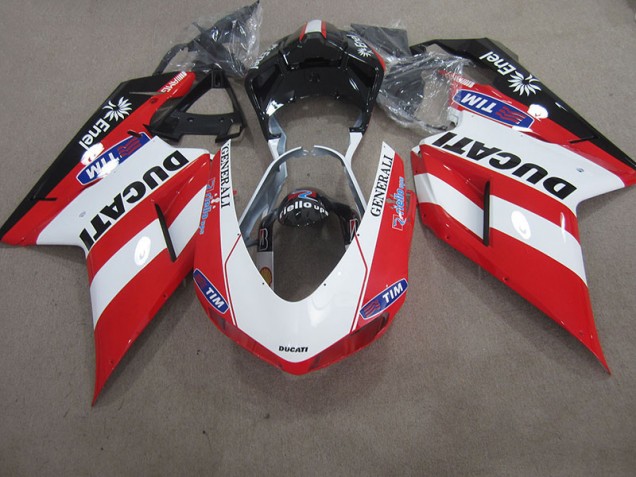 Rot Weiß Generali Tim Ducati 1098 2007-2014 Verkleidungen Rot Weiß Generali Tim Ducati 1098 2007-2014 Verkleidungen
