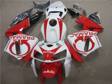 Rot Weiß PRAMAC CBR 600 RR 2005-2006 Verkleidungen