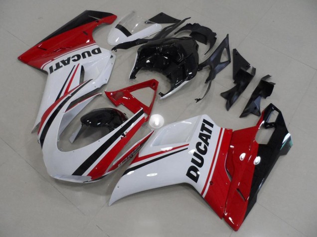 Rot Weiß Schwarz Ducati 848 1098 1198 2007-2014 Verkleidungen Rot Weiß Schwarz Ducati 848 1098 1198 2007-2014 Verkleidungen