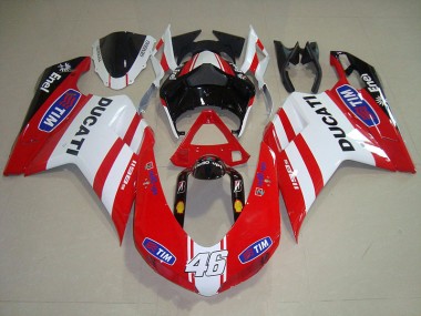 Rot Weiß Tim 46 Ducati 1098 2007-2014 Verkleidungen