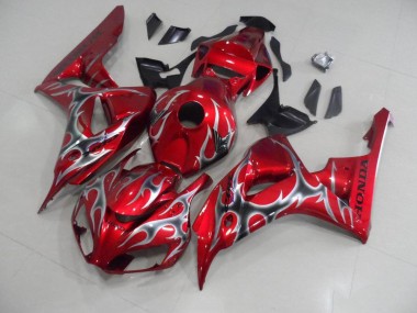 Rot mit Schwarz Grau Flamme CBR 1000 RR 2006-2007 Verkleidungen