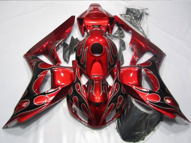 Rote Schwarz Flamme CBR 1000 RR 2006-2007 Verkleidungen