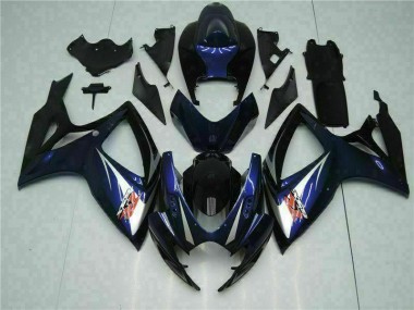 Schwarz Blau GSXR 600 / 750 K6 2006-2007 Vollverkleidung