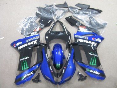 Schwarz Blau Grün Monster ZX6R 2007-2008 Verkleidung
