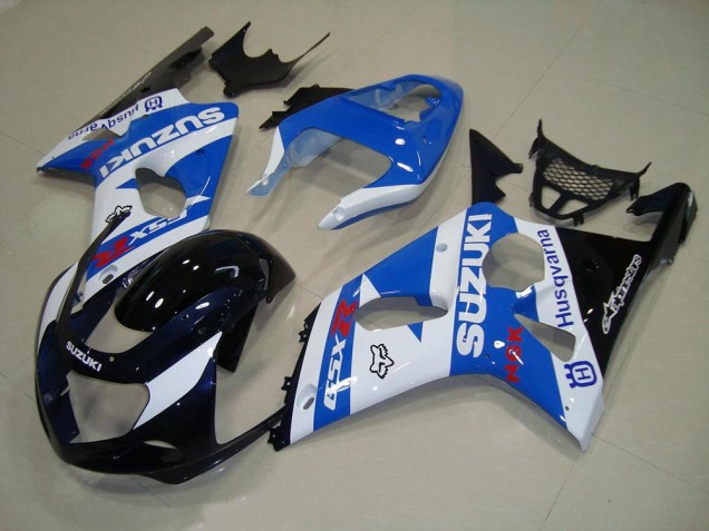 Schwarz Blau Weiß GSXR 1000 K1 2000-2002 Verkleidungen Schwarz Blau Weiß GSXR 1000 K1 2000-2002 Verkleidungen