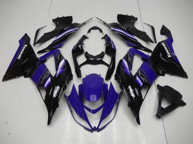 Schwarz Blau ZX6R 2013-2018 Verkleidungen