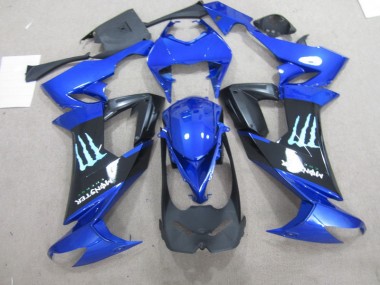 Schwarz Blaus Monster ZX10R 2008-2010 Verkleidungen