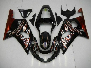 Schwarz GSXR 600 / 750 K1 K2 K3 2001-2003 Verkleidung