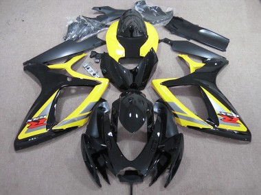 Schwarz Gelb GSXR 600 K6 2006-2007 Verkleidungen