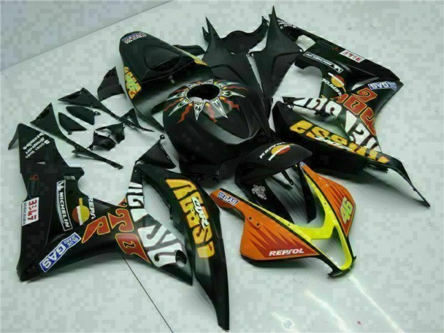 Schwarz Gelb Repsol 46 CBR 600 RR 2007-2008 Verkleidungen Schwarz Gelb Repsol 46 CBR 600 RR 2007-2008 Verkleidungen