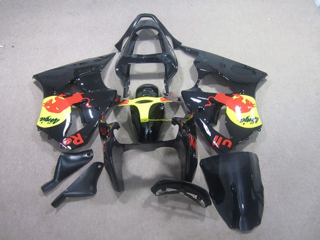 Schwarz Gelb Rot Bull Ninja ZX6R 2000-2002 Verkleidungen Schwarz Gelb Rot Bull Ninja ZX6R 2000-2002 Verkleidungen
