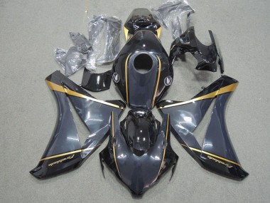 Schwarz Gold Feuerklinge CBR 1000 RR 2008-2011 Verkleidungen