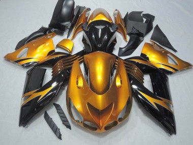 Schwarz Gold ZX14R ZZR 1400 2006-2011 Verkleidungen