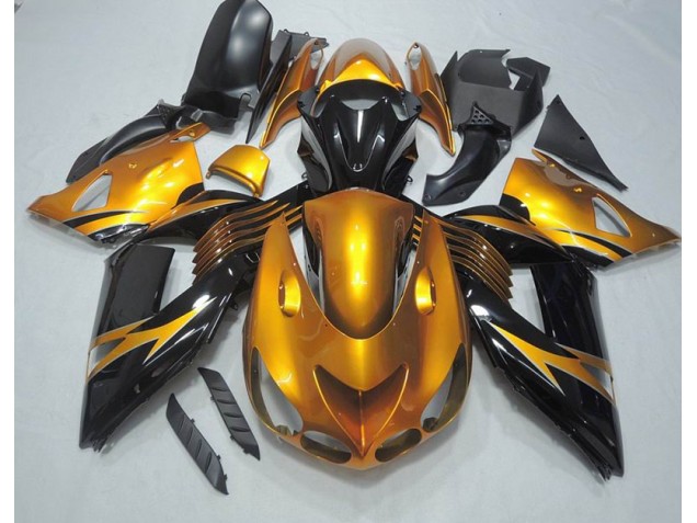 Schwarz Gold ZX14R ZZR 1400 2006-2011 Verkleidungen Schwarz Gold ZX14R ZZR 1400 2006-2011 Verkleidungen