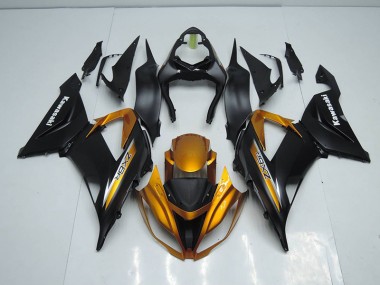 Schwarz Gold ZX6R 2013-2018 Verkleidung