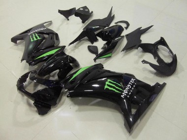 Schwarz Grün Monster Energie ZX 250R 2008-2012 Verkleidungen