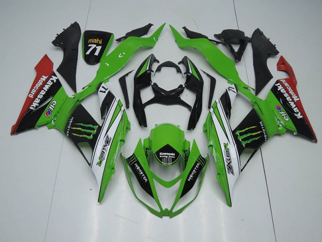 Schwarz Grün Weiß Monster ZX6R 2013-2018 Verkleidungen Schwarz Grün Weiß Monster ZX6R 2013-2018 Verkleidungen