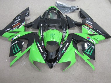 Schwarz Grünes Monster ZX10R 2003-2005 Verkleidungen