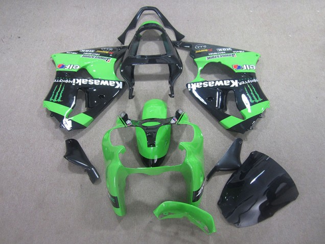 Schwarz Grünes Monster ZX6R 2000-2002 Verkleidungen Schwarz Grünes Monster ZX6R 2000-2002 Verkleidungen