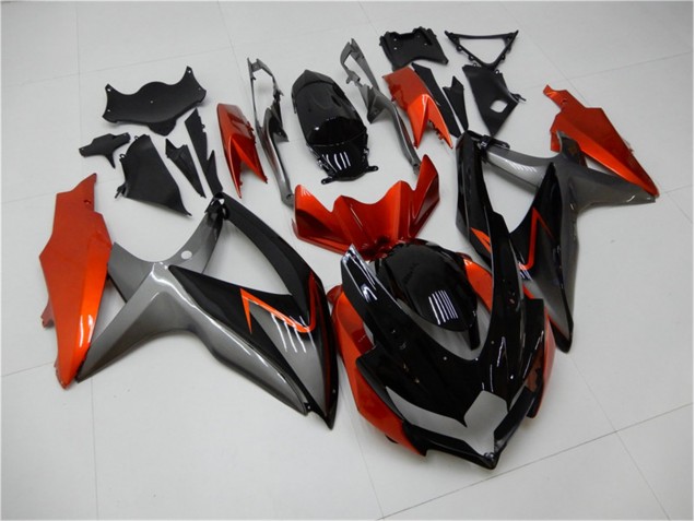 Schwarz Orange Grau GSXR 600 / 750 K8 2008-2010 Verkleidungen Schwarz Orange Grau GSXR 600 / 750 K8 2008-2010 Verkleidungen