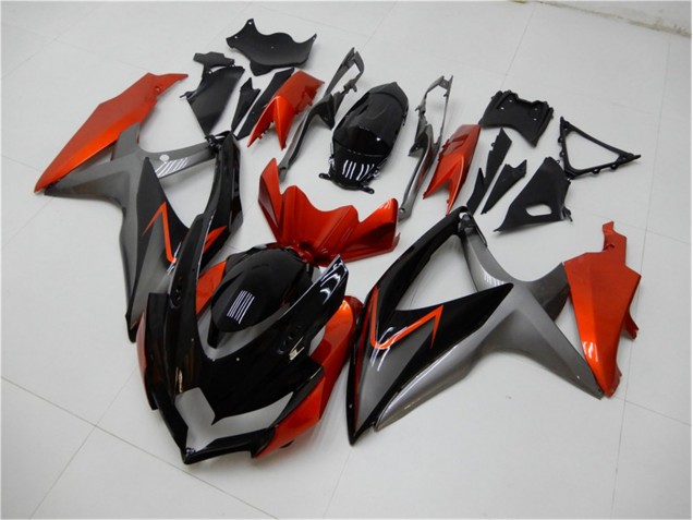Schwarz Orange Grau GSXR 600 / 750 K8 2008-2010 Verkleidungen Schwarz Orange Grau GSXR 600 / 750 K8 2008-2010 Verkleidungen