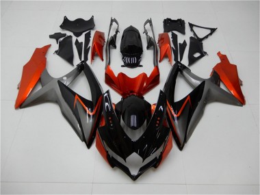 Schwarz Orange Grau GSXR 600 / 750 K8 2008-2010 Verkleidungen