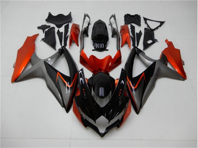 Schwarz Orange Grau GSXR 600 / 750 K8 2008-2010 Verkleidungen Schwarz Orange Grau GSXR 600 / 750 K8 2008-2010 Verkleidungen