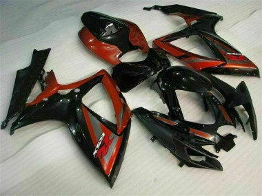 Schwarz Rot GSXR 600 / 750 K6 2006-2007 Verkleidungen