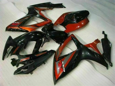 Schwarz Rot GSXR 600 / 750 K6 2006-2007 Vollverkleidung