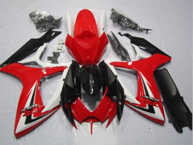 Schwarz Rot GSXR 600 K6 2006-2007 Verkleidungen