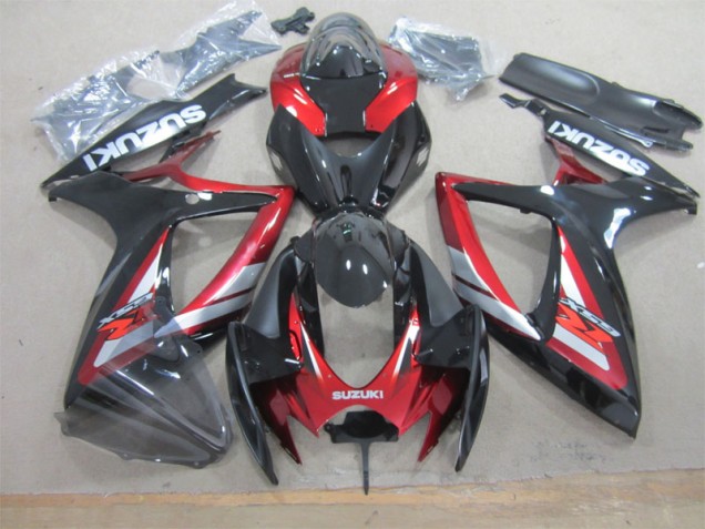 Schwarz Rot GSXR 600 K6 2006-2007 Vollverkleidung Schwarz Rot GSXR 600 K6 2006-2007 Vollverkleidung