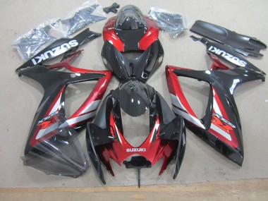 Schwarz Rot GSXR 750 K6 2006-2007 Verkleidungen