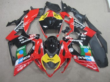 Schwarz Rot Gelb Jomo GSXR 600 K6 2006-2007 Verkleidungen