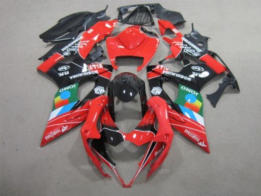 Schwarz Rot Grün GSXR 1000 K5 2005-2006 Verkleidungen