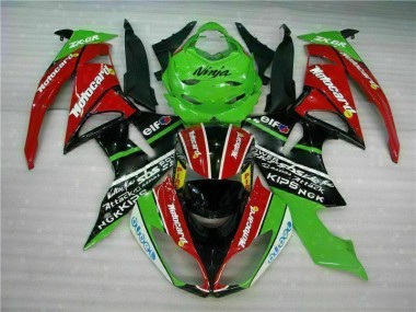 Schwarz Rot Grün Motocard ZX6R 2009-2012 Verkleidungen