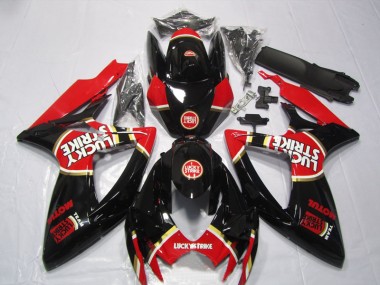 Schwarz Rot Lucky Strike Motul GSXR 600 K6 2006-2007 Verkleidungen