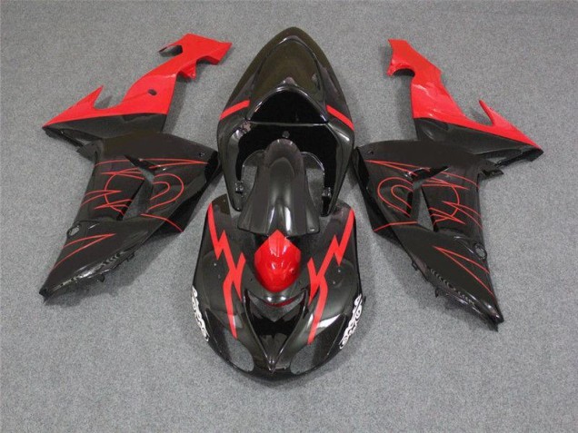 Schwarz Rot ZX10R 2006-2007 Verkleidungen