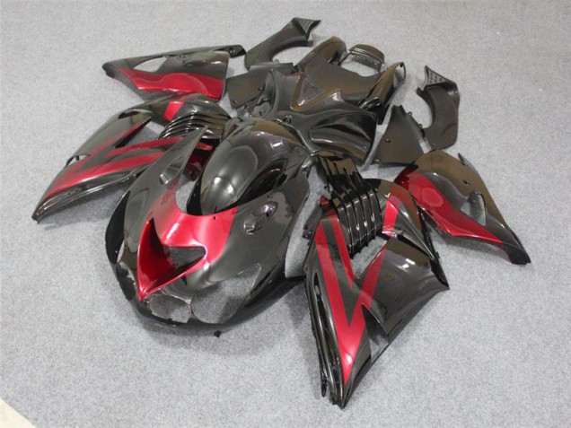 Schwarz Rot ZX14R ZZR 1400 2006-2011 Verkleidung