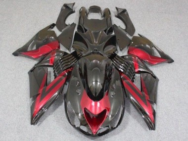 Schwarz Rot ZX14R ZZR 1400 2006-2011 Verkleidung