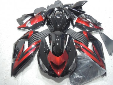 Schwarz Rot ZX14R ZZR 1400 2006-2011 Verkleidungen